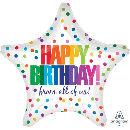 45cm Standard XL Star Happy Birthday from all of us Dots