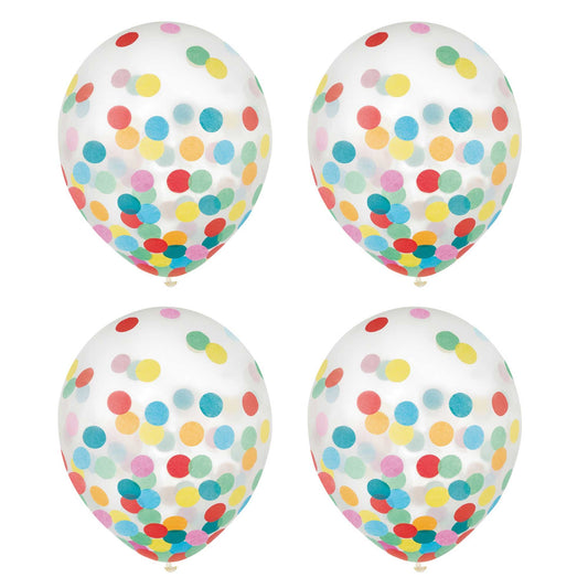 Latex Balloons 30cm & Confetti Multi-Coloured