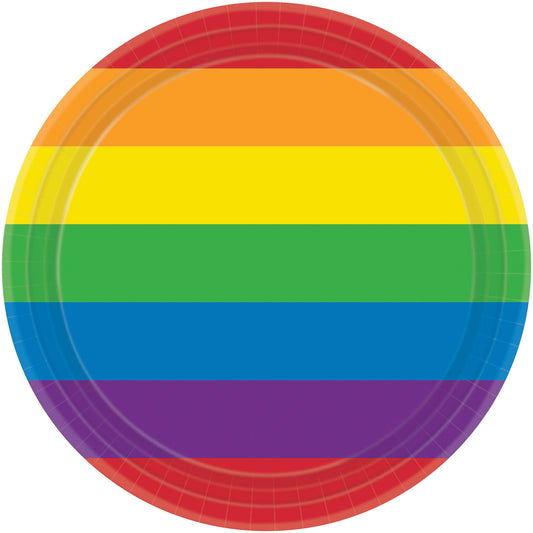 Rainbow 17cm Round Paper Plates