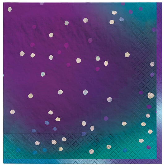 Sparkling Sapphire Lunch Napkins Iridescent Hot Stamped