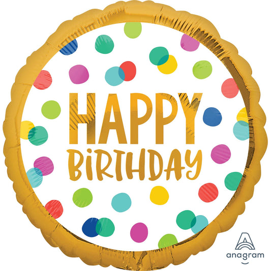 45cm Standard HX Happy Birthday Dots
