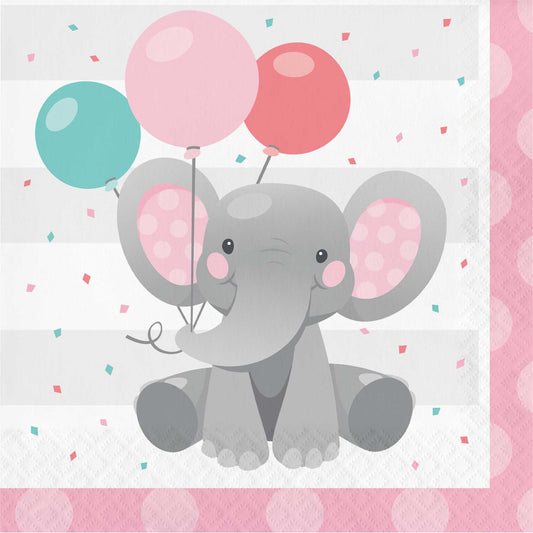 Enchanting Elephant Girl Lunch Napkins