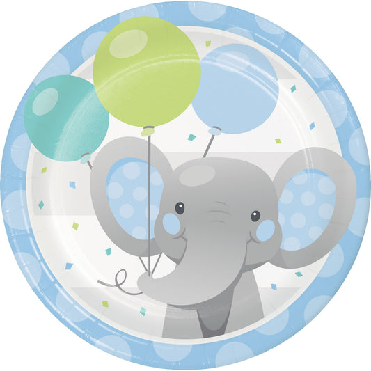 Enchanting Elephant Boy Lunch Plates Paper 18cm