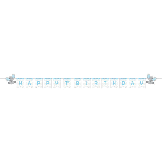 Enchanting Elephant Boy Shaped Ribbon Banner & Stickers