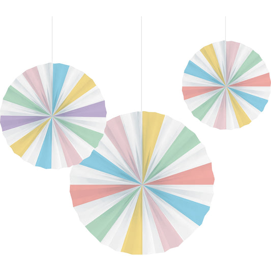 Pastel Celebrations Paper Fan Decorations 25cm, 30cm & 40cm