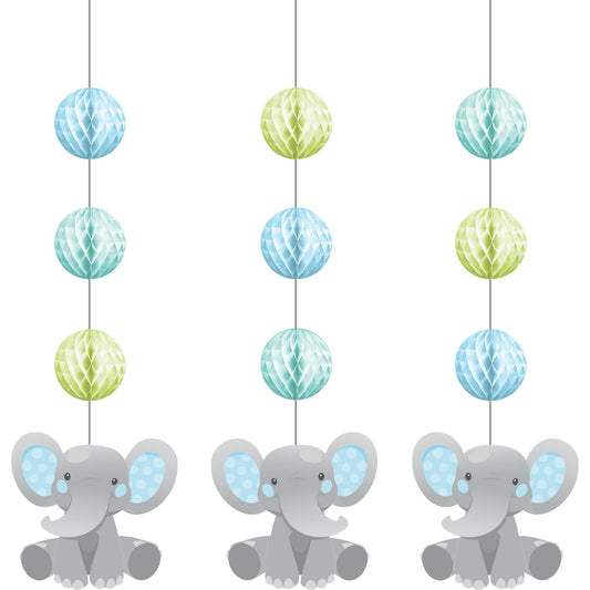 Enchanting Elephant Boy Hanging Honeycomb & Cutouts Decorations