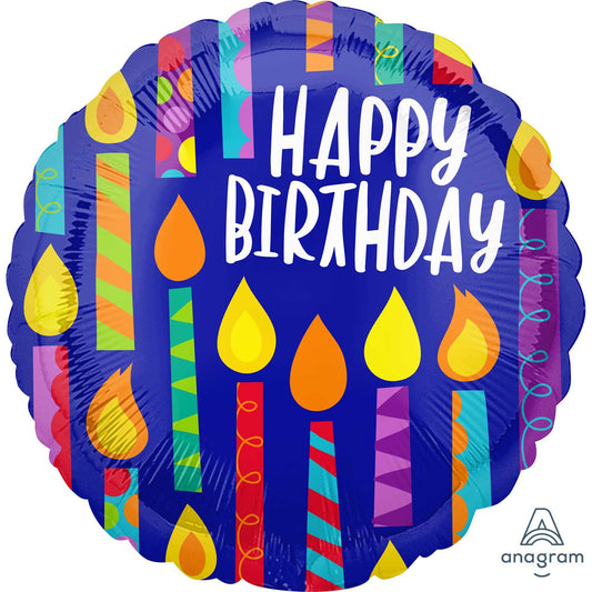 45cm Standard HX Happy Birthday Happy Candles