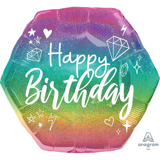 SuperShape Holographic Sparkle Happy Birthday