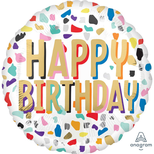 45cm Standard HX Confetti Happy Birthday