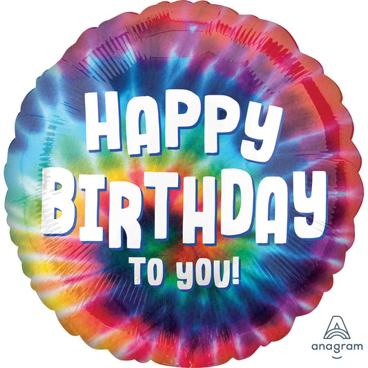 45cm Standard HX Tie Dye Happy Birthday To You