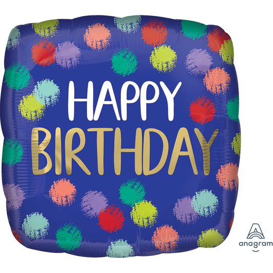 45cm Standard HX Brushed Happy Birthday