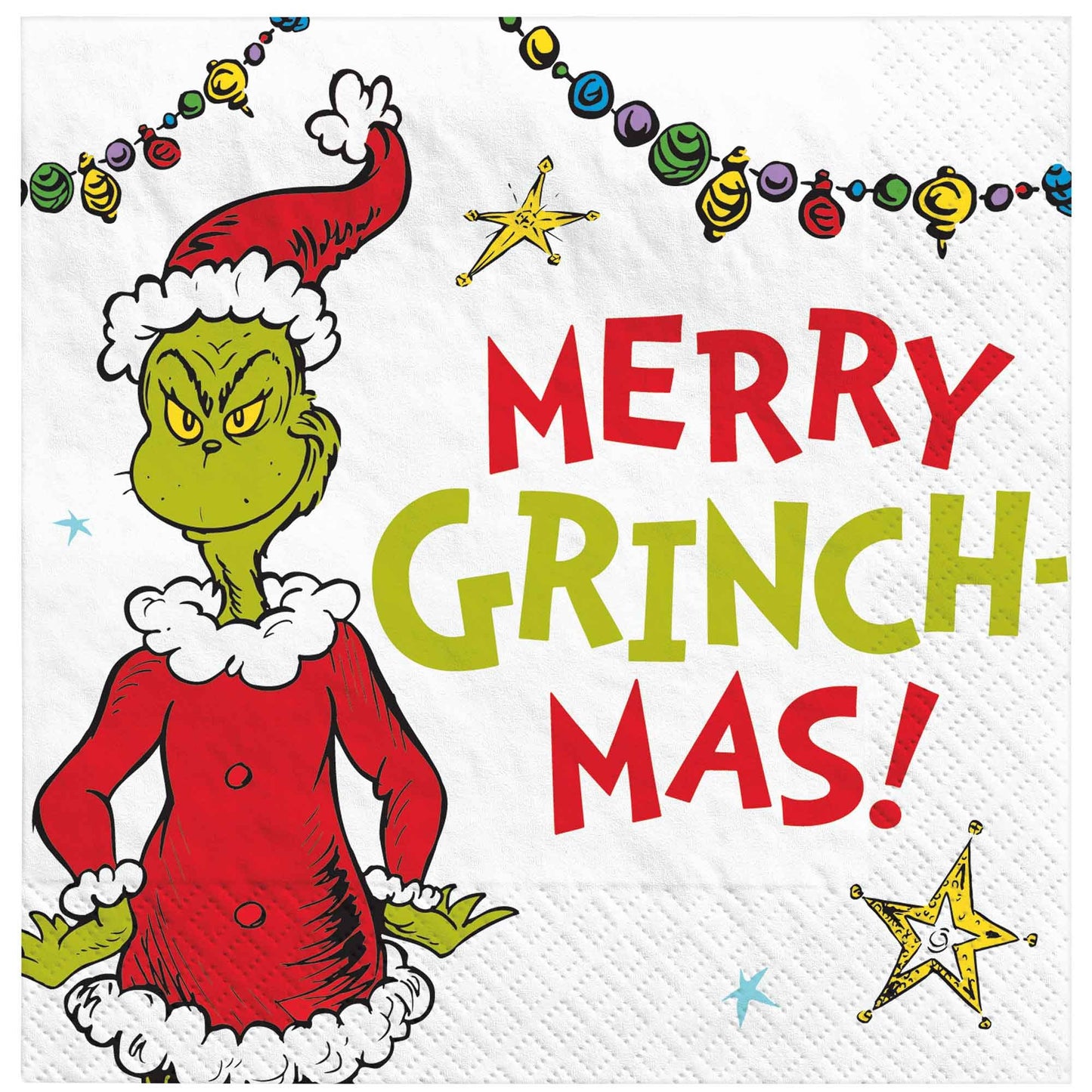 Dr. Seuss The Grinch Merry Grinchmas Beverage Napkins