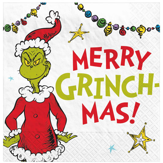 Dr. Seuss The Grinch Merry Grinchmas Beverage Napkins