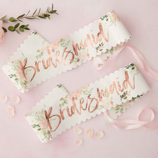 Floral Hen Party Bridesmaid Sashes