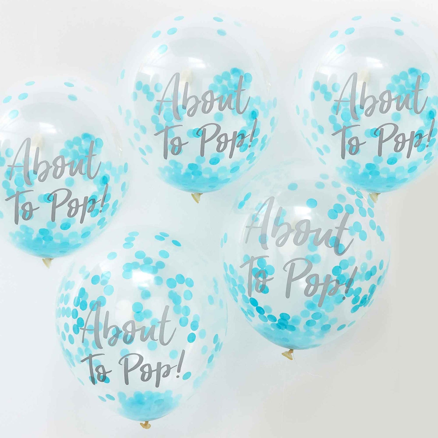 Oh Baby! Balloons 12"/30cm Confetti Blue About To Pop