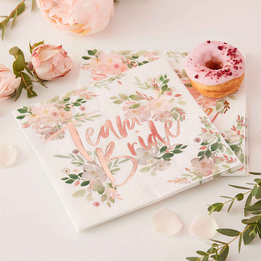 Floral Hen Party Team Bride Napkins