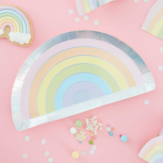 Pastel Party Rainbow Paper Plates
