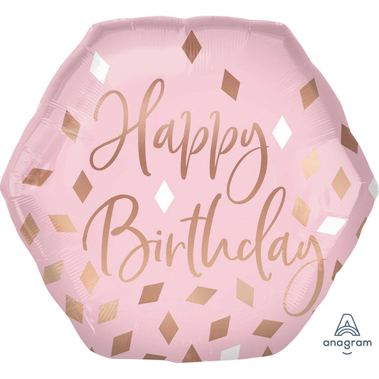 SuperShape XL Blush Happy Birthday