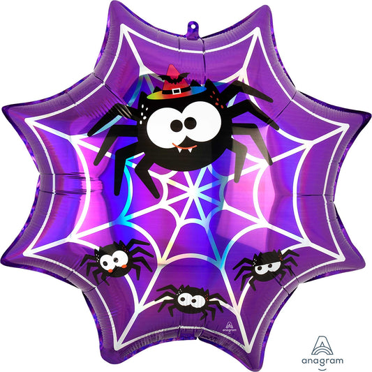 SuperShape Holographic Iridescent Spiderweb & Spiders