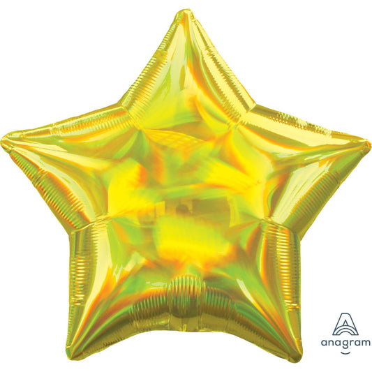 45cm Standard Holographic Iridescent Yellow Star