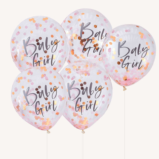 Twinkle Twinkle Confetti 30cm Balloons Baby Girl Pink