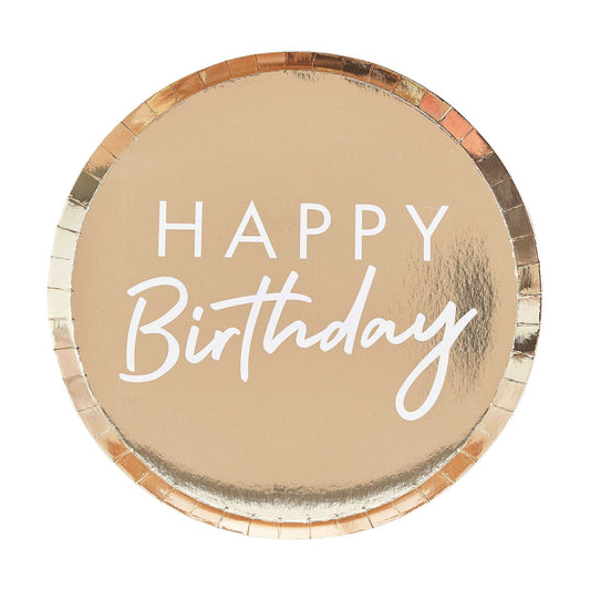 Mix It Up Gold Foiled Happy Birthday Plates