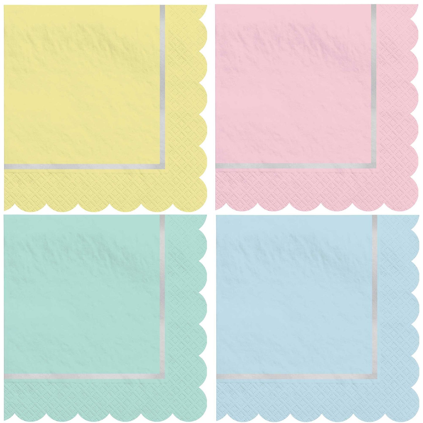 Pretty Pastels Beverage Napkins Hot-Stamped