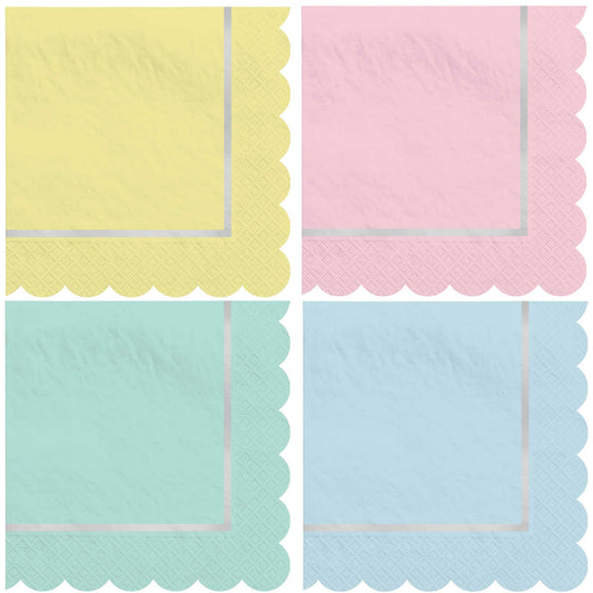 Pretty Pastels Beverage Napkins Hot-Stamped