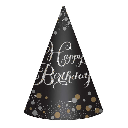 Sparkling Celebration Happy Birthday Cone Hats