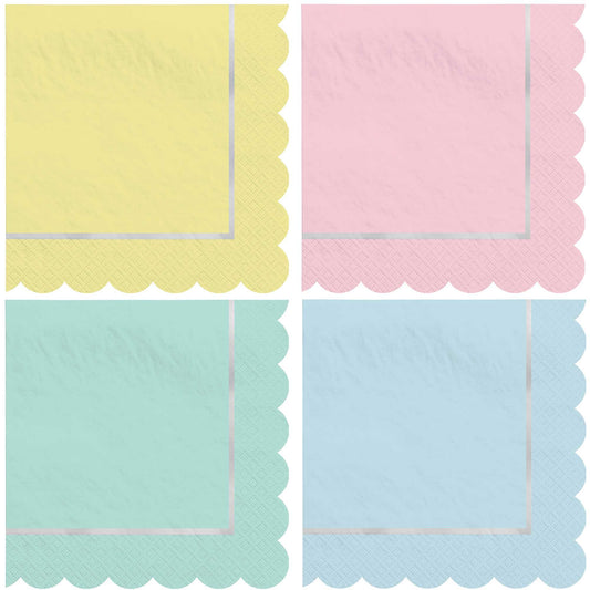 Pretty Pastels Lunch Napkins Hot-Stamped
