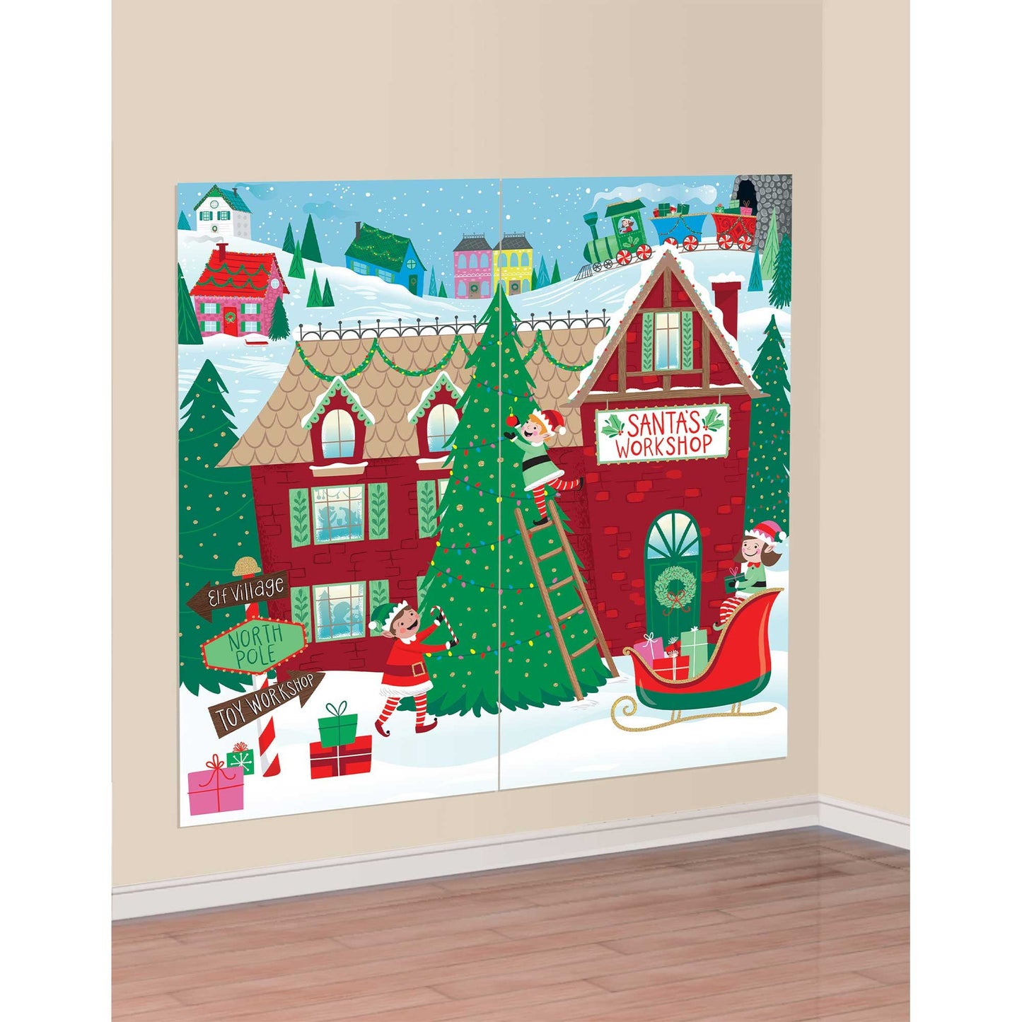 Santa's Workshop Scene Setters Add On Wall Decorations