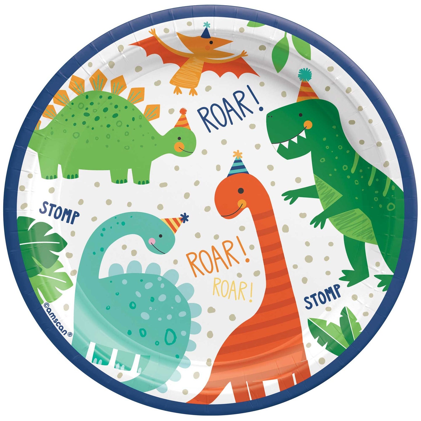 Dino-Mite Party Dinosaur 17cm Round Paper Plates