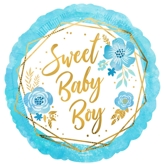 45cm Standard HX Sweet Baby Boy Floral Geo
