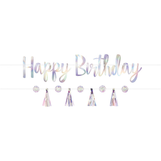 Luminous Birthday Iridescent Ribbon Banner Kit