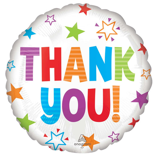 45cm Standard HX Thank You Colourful Stars