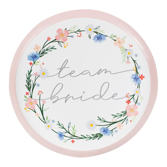 Boho Team Bride 25cm Paper Plates (Pack of 8)