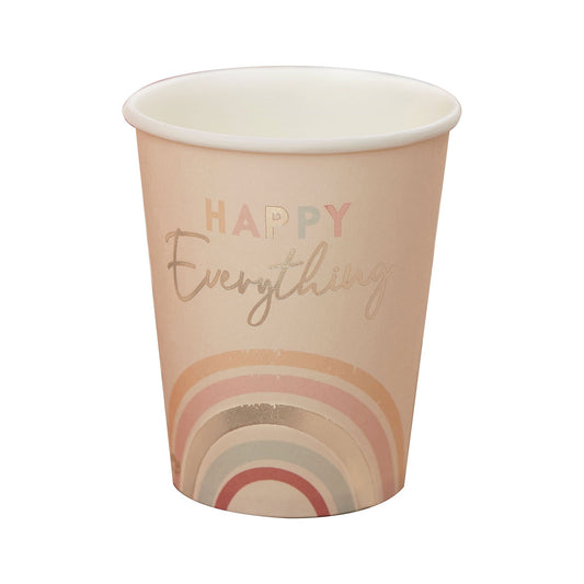 Happy Everything 9oz/266ml Paper Cups Gold Foiled