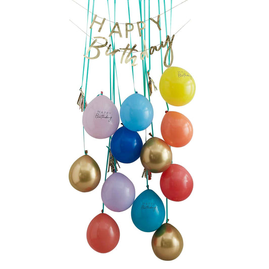 Mix It Up Balloon Door Kit Happy Birthday Brights Foiled