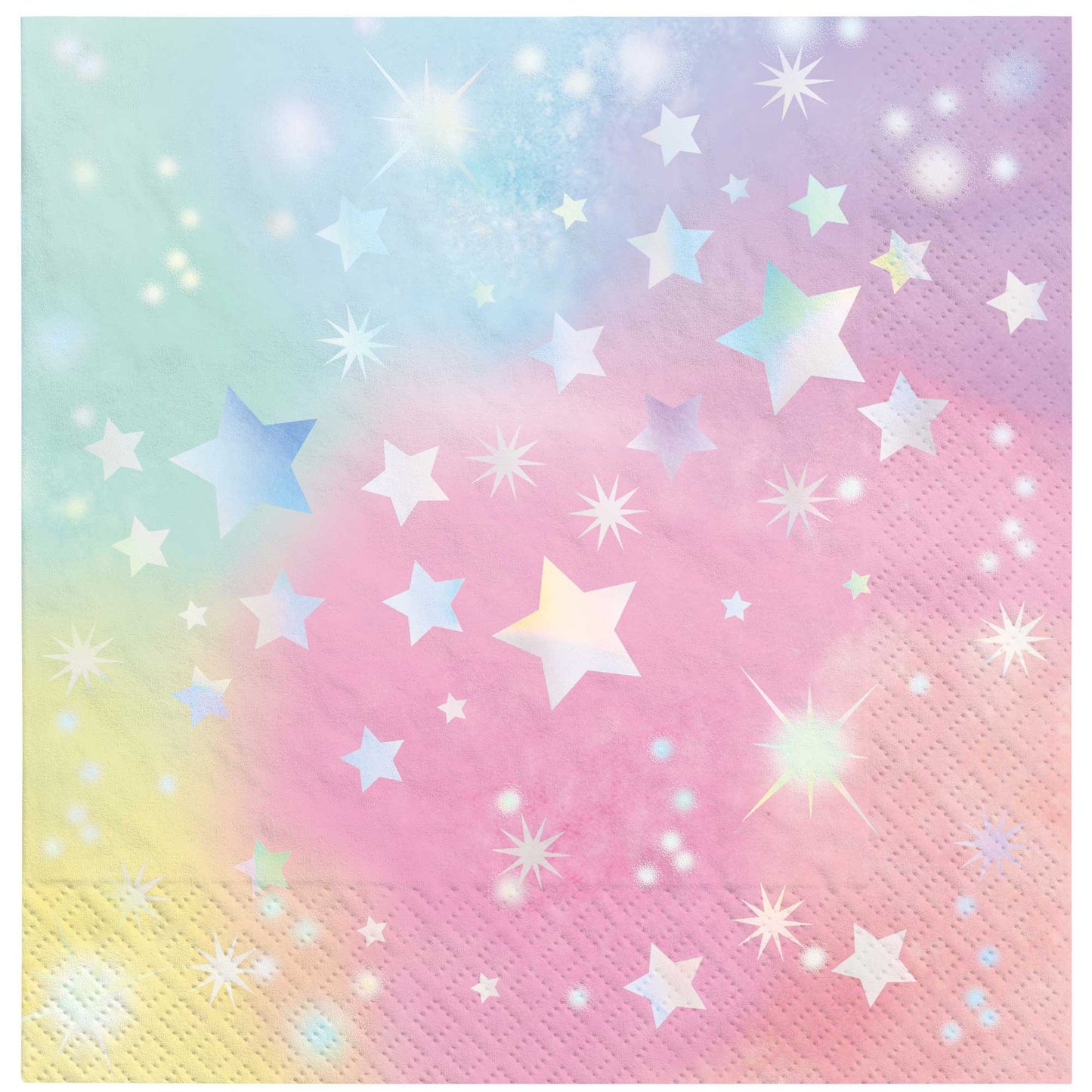 Luminous Birthday Iridescent Beverage Napkins Hot-Stamped