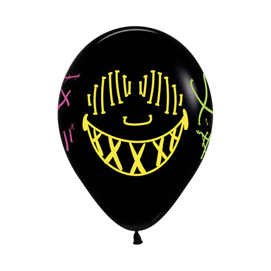 Sempertex 30cm Neon Masks Fashion Black Latex Balloons, 12PK