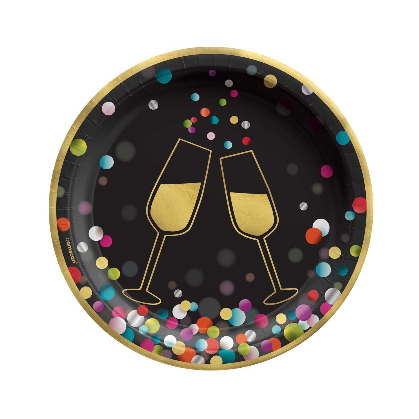 Colourful Confetti 17cm Round Paper Plates