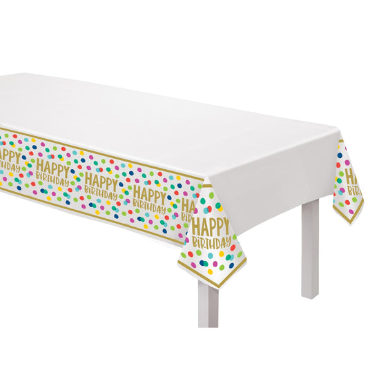 Happy Dots Happy Birthday Plastic Tablecover