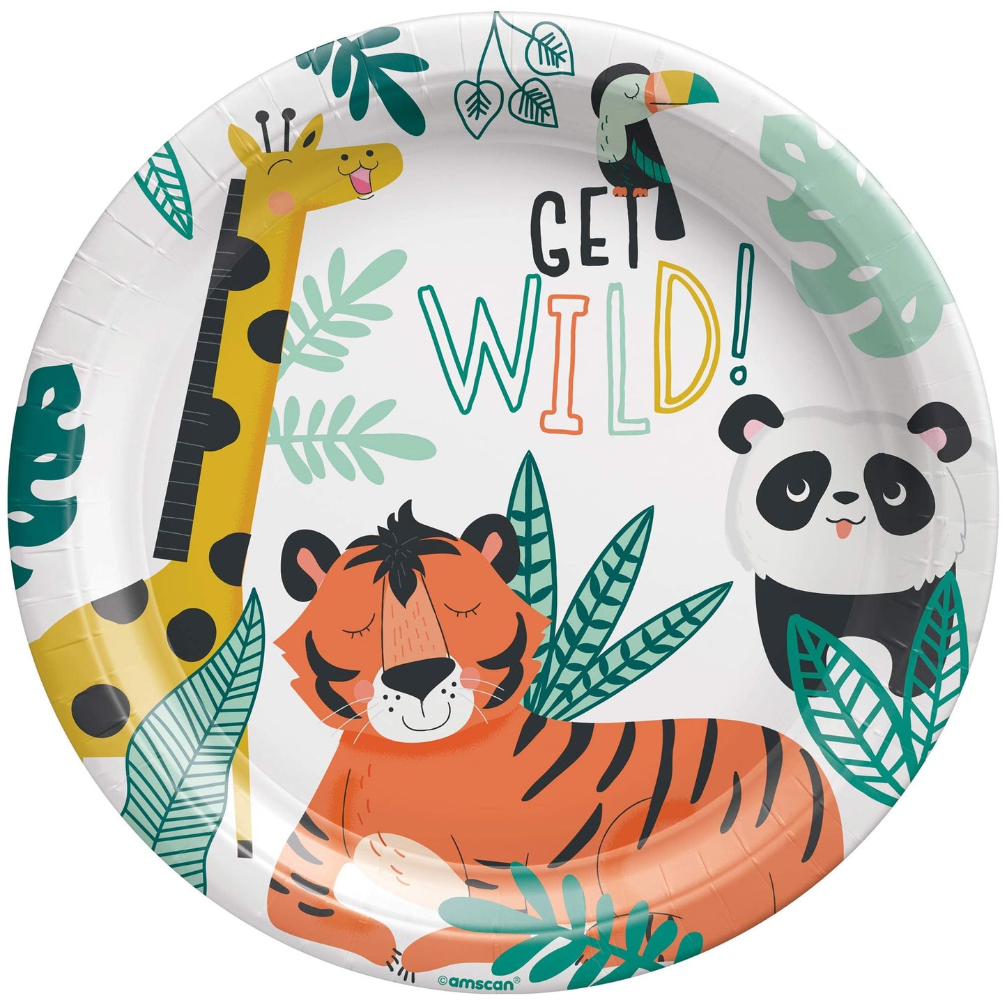 Get Wild Jungle 23cm Round Paper Plates