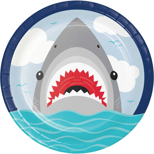 Shark Party Dinner Plates Paper 22cm