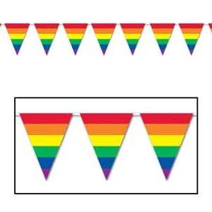 Pennant Flag Banner Rainbow Stripes