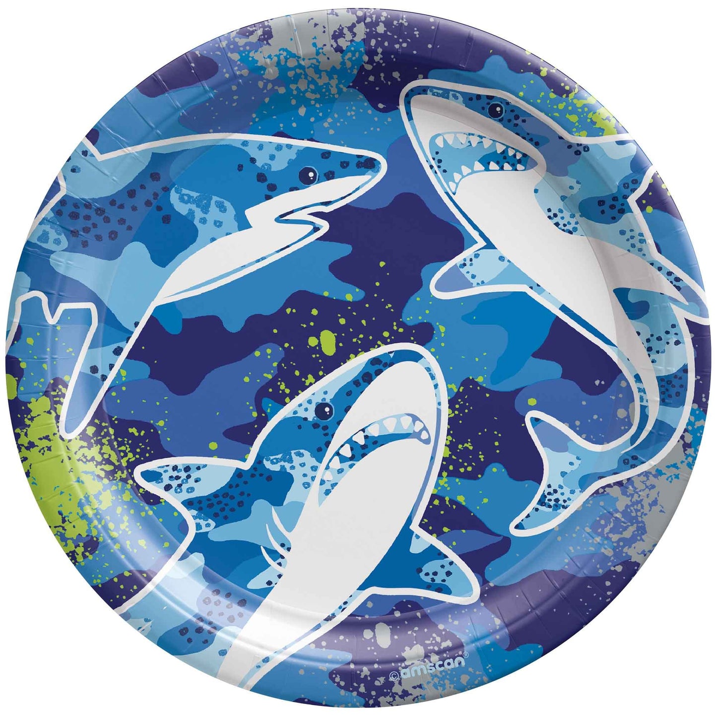 Shark Birthday 17cm Round Paper Plates