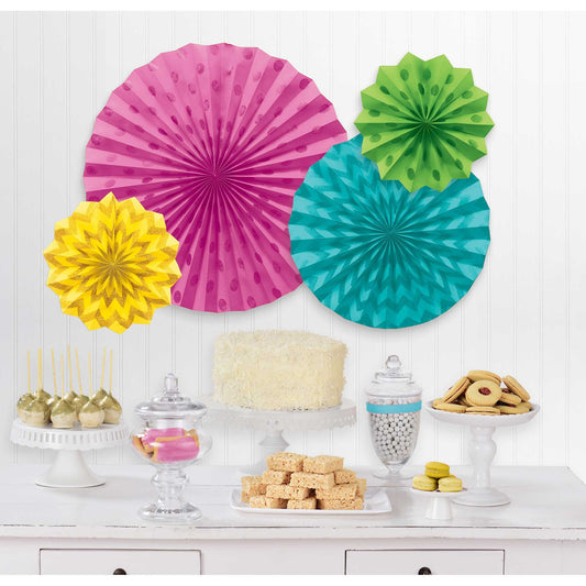 Glitter Fans Hanging Decorations Multi-Coloured