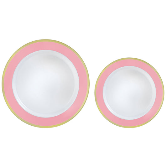 Premium Plastic Plates Hot Stamped with New Pink Border