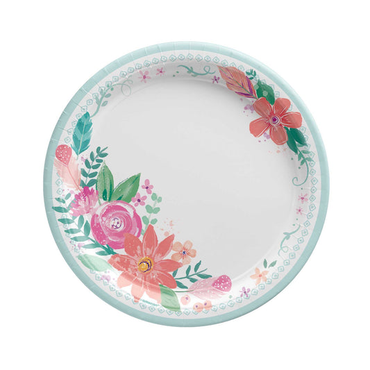 Free Spirit Happy Birthday 17cm Round Paper Plates