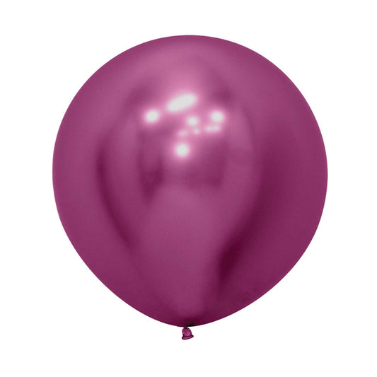 Sempertex 60cm Metallic Reflex Fuchsia Latex Balloons 912, 3PK